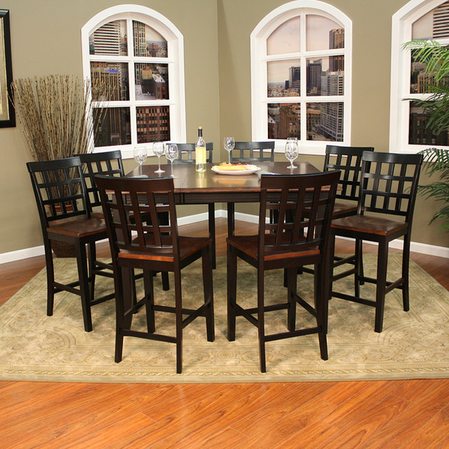 Pennie 9-piece Butterfly Leaf Counter-height Dining Set - Contemporary ...